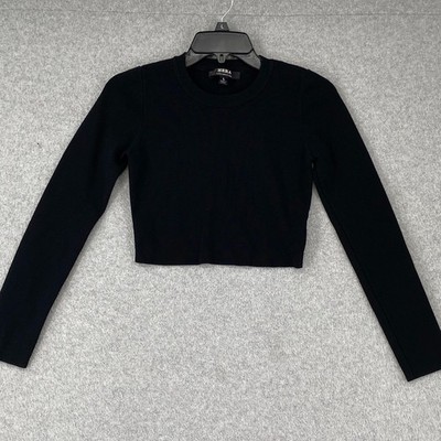 Hera Collection Sweater Women's XS Black Cropped Long Sleeve Pullover