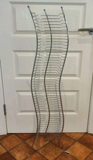 Vintage Chrome Wave CD Rack Tower Y2K Retro Wire Media Storage 50 CDs Vgc Silver