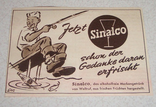Jahr 1954 orig. Reklame Werbung Sinalco ... schon der Gedanke erfrischt