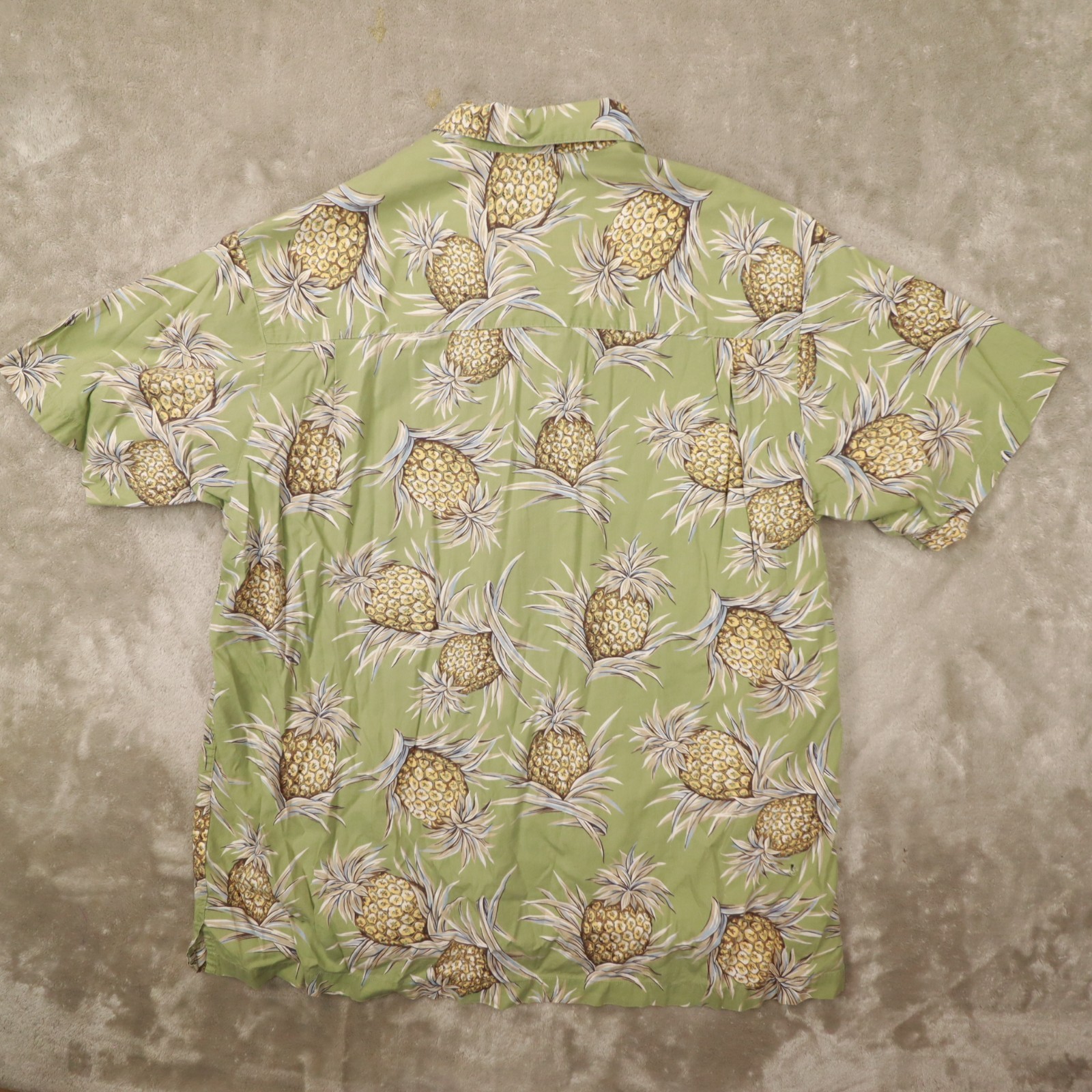 Chaps Ralph Lauren Vintage Green Pineapple Print Button Up Shirt Men's size XL thumbnail 5