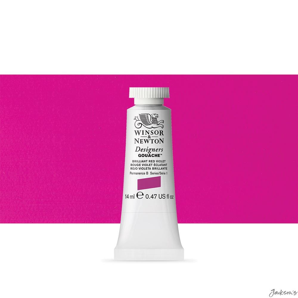 Winsor & Newton Designer Gouache Paint Tube 14ml Brilliant Red Violet Art Use
