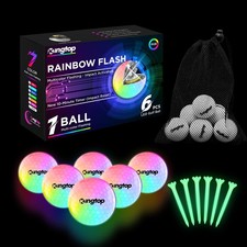 RainbowFlash Glow in The Dark Golf Balls - Multicolor Flashing LED Golf Ball ...