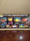 Funko Pop Marvel 4 Pack Black Light Captain America Iron Man Thor Doctor Strange