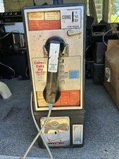 Vintage Black Phone Booth Payphone Push Button Telephone GTE Frontier Verizon