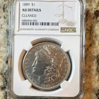 1889 Morgan Silver Dollar $1 NGC AU Details Cleaned Certified Philadelphia Coin