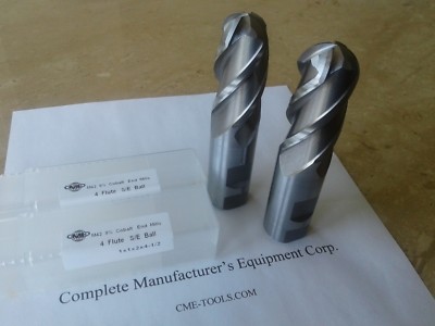 2pcs 1'' M42 8%Co cobalt Ball end mills 1x1x2x4-1/2'' #1009-CO-1BL free ship-new