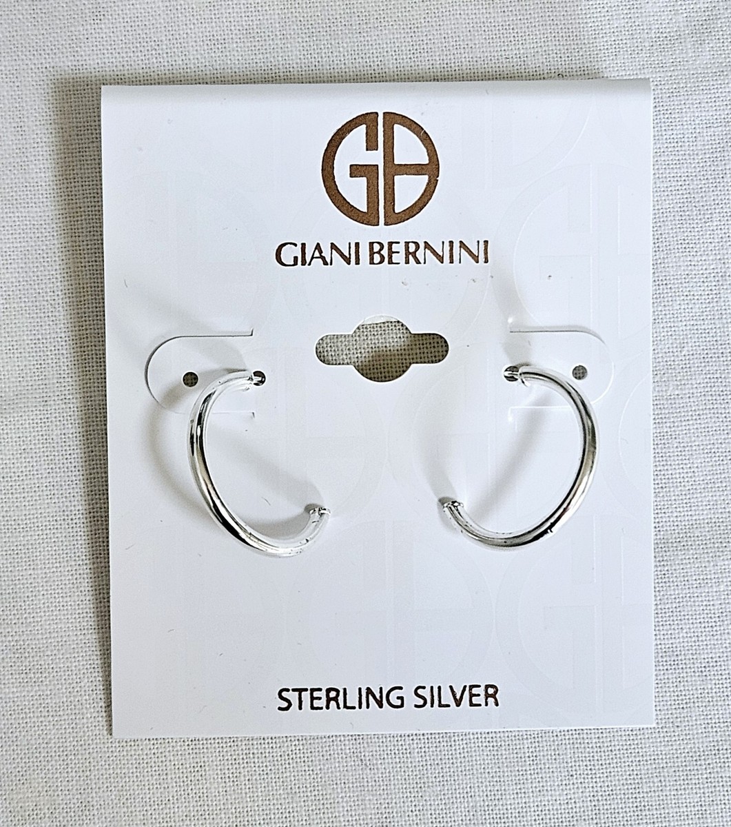 Giani Bernini Sterling Silver Hoop Earrings Some Discoloration J6-2074