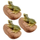 3PCS Resin Frog Statues Mini Figurine Bonsai Frog Landscape Resin Ornament