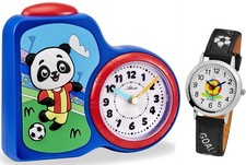 Kinderwecker Fußball für Jungen Blau im SET mit Armbanduhr Geschenk - 2145/5 KAU