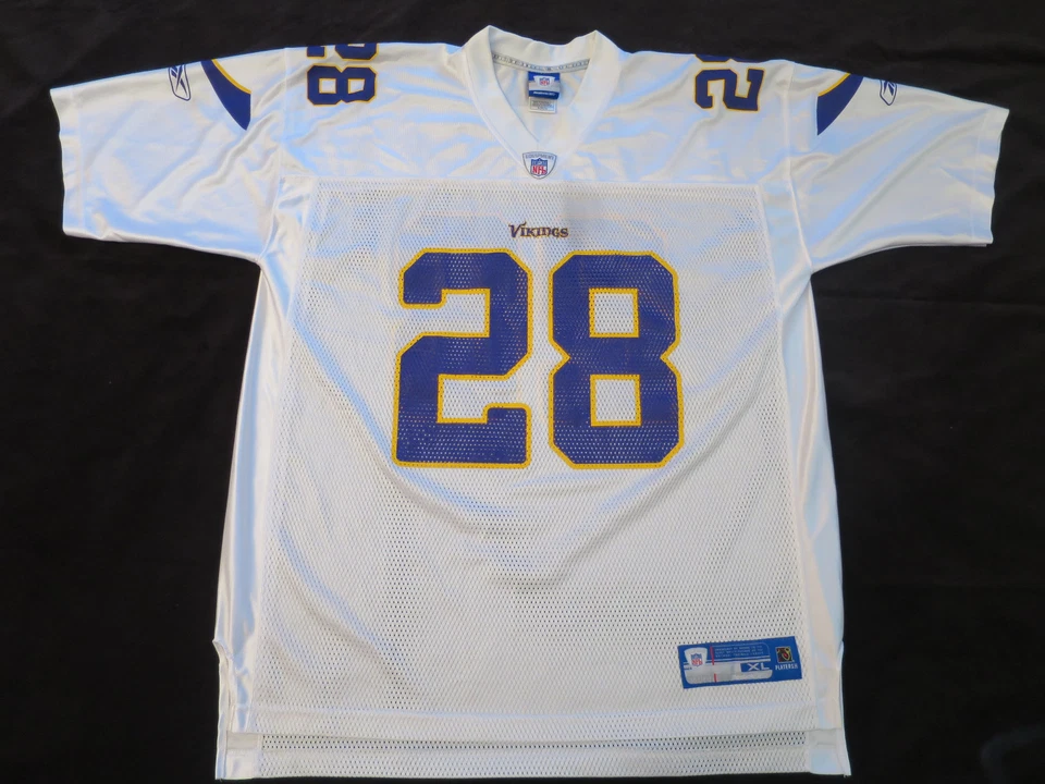 Camiseta deportiva blanca Reebok NFL Minnesota Vikings Logo 28 Peterson adulto XL XLarge Foto 2 de 4