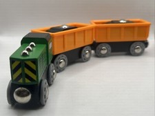 Hape Wooden Train DIESEL FREIGHT TRAIN SET Complete Germany EUC Thomas Tank BRIO