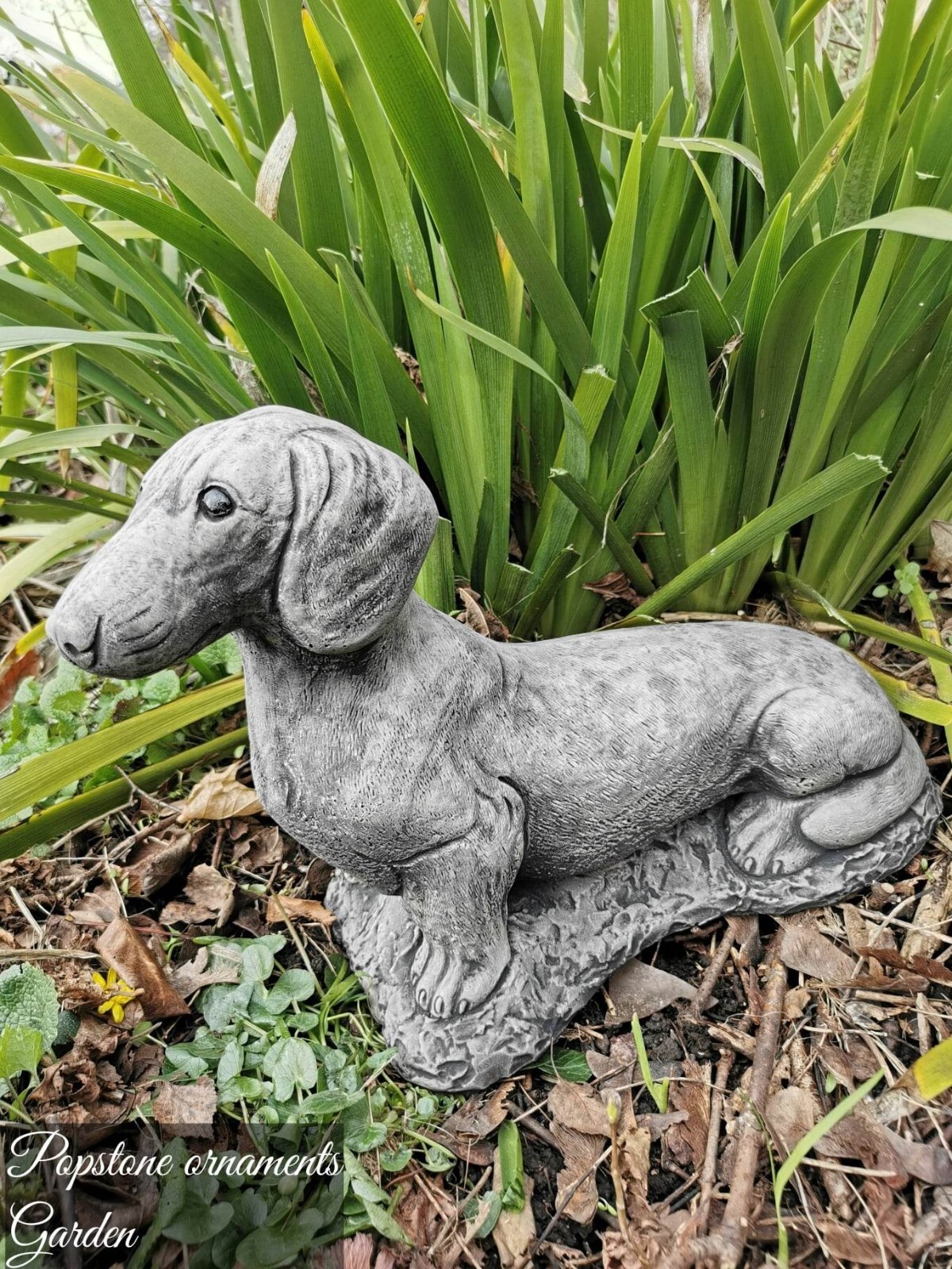 Sausage Dog Statue Highly Detailed Stone Garden Ornament Decor eBay