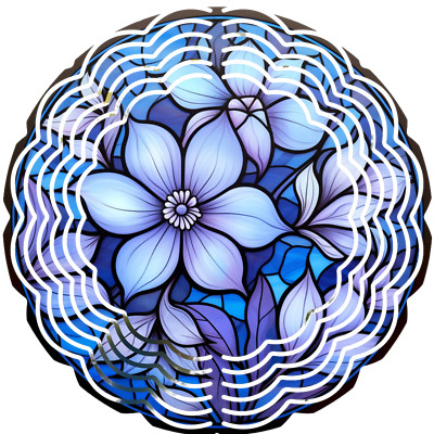 Stained Glass Periwinkle Windspinner