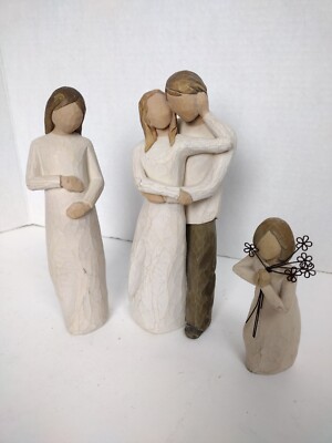 3- Willow Tree Susan Lordi -Together, Cherish, Friendship Sculpted Hand Painted