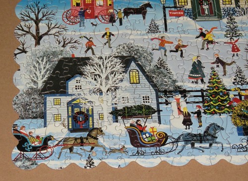 Jane Wooster Scott Art - Christmas Traffic Jam Cork Puzzle - Complete and Nice - Picture 5 of 13