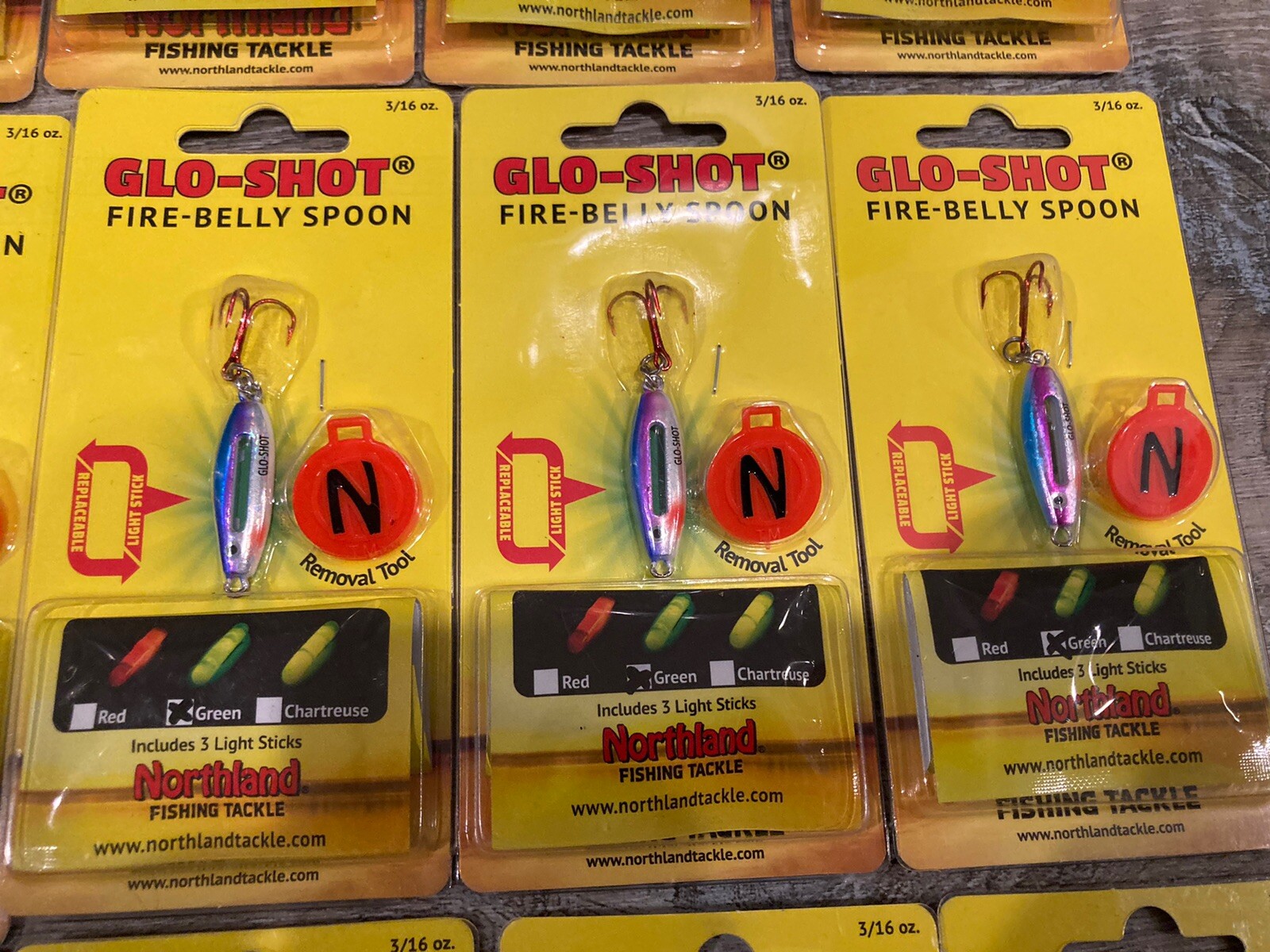 Lot of 36 Northland Glo-Shot Fire-Belly Spoons - All 3/16 Oz Size - Mixed Colors - Image 10