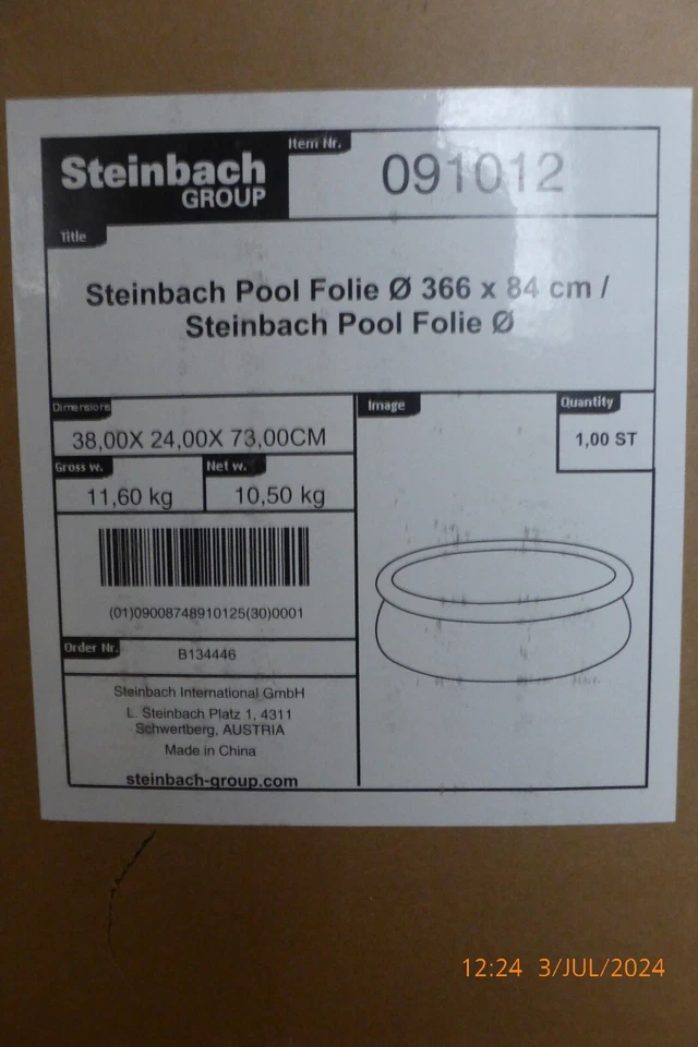 Pool Steinbach mit Sandfilter 3,60 x 84 cm Schwimmingpool Schwimmbecken - Bild 3 von 4