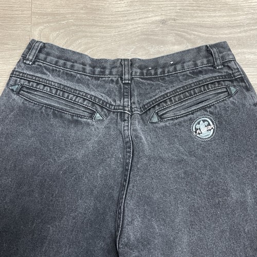 Vintage LA Gear Black Jeans Women's Sz 11 High Rise Embroidered Pockets - Picture 11 of 12