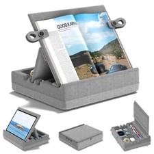 Book Stand with Storage, Multi-Angle Viewing Reading Tablet Holder for Grey