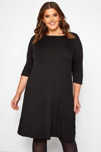 womens black swing dress