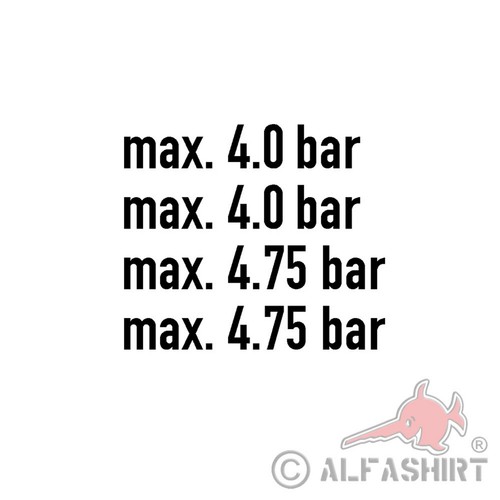 Aufkleber Reifendruck 4,0 4.75 bar Radlader LKW Bagger Luftdruck 4x4cmx23cm #A5 - Bild 2 von 2
