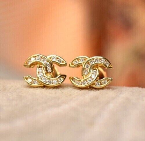 Pendientes de tachuelas de diamantes de corte redondo simulados para mujer de 1 quid amarillo plata esterlina 925