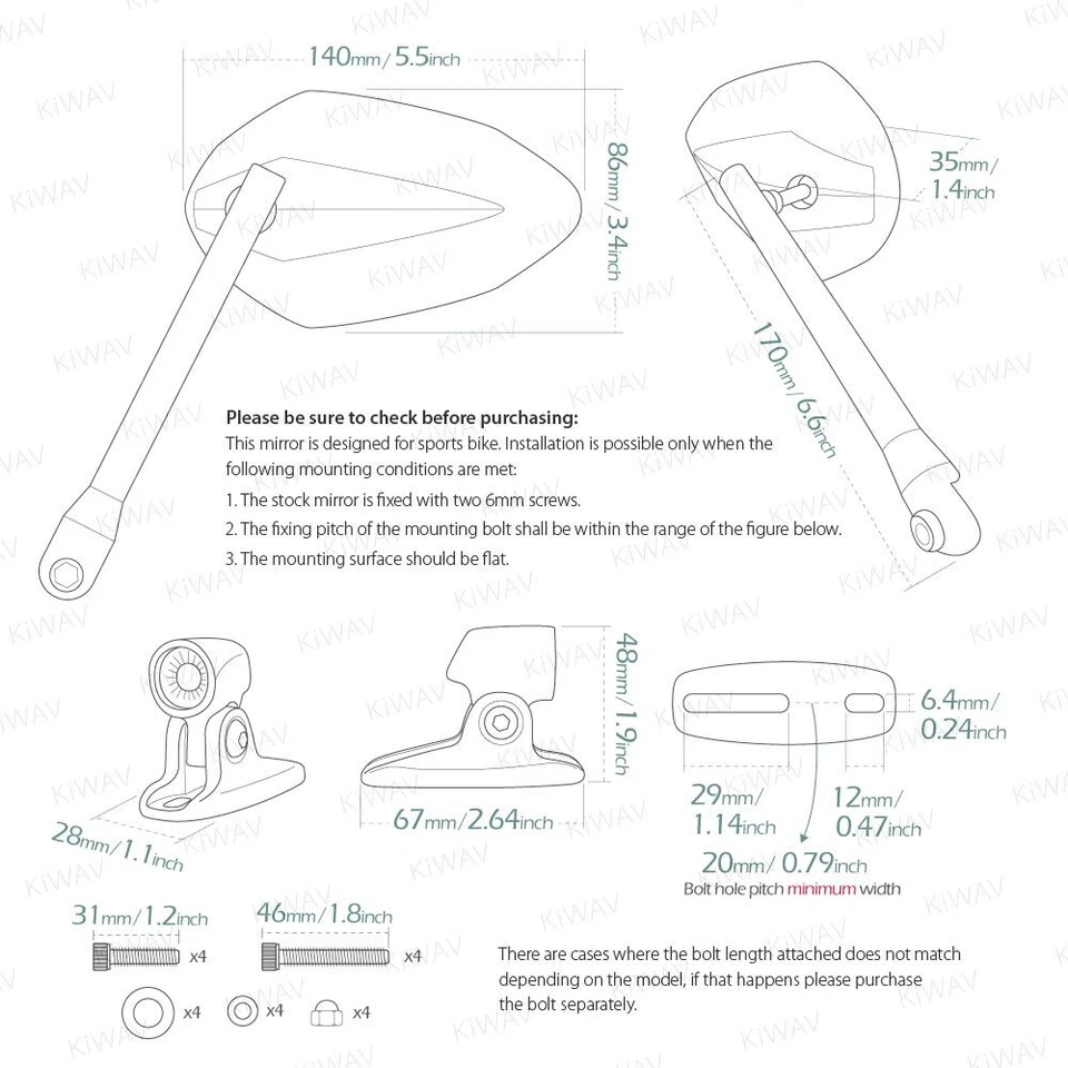 Espejos retrovisores carenado Venom negro adaptador aluminio ABS para Honda CBF CBR VFR VTR Foto 2 de 4