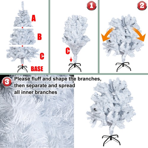 1.2/1.5/1.8/2.1M Artificial Christmas Tree with LED Lights Bushy Xmas Decoration - Picture 12 of 22