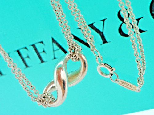Tiffany & Co. Sterling Silver Infinity Pendant 16… - image 1