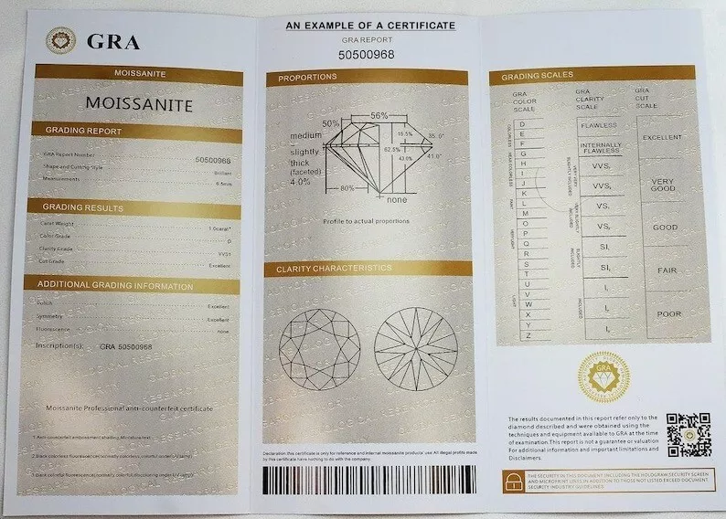 Diamante Moissanite bianca certificato D GRA taglio tondo, gemme di tutte le ... - Immagine 4 di 4