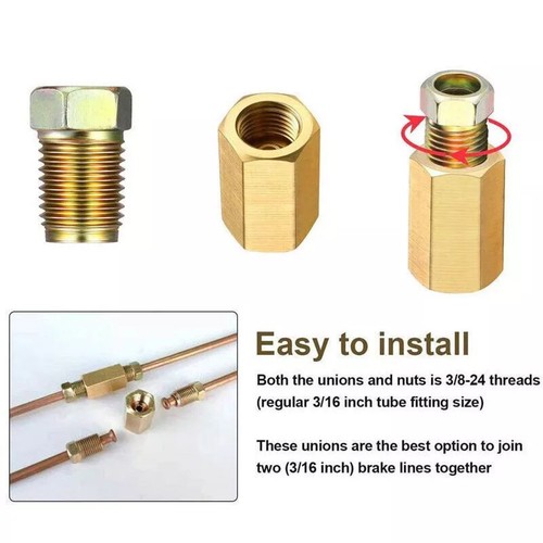 12Pcs/Set 3/16" Brake Line Repair Female Union Inverted Tube Fittings FAST - Picture 6 of 8
