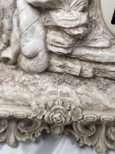Mantle Clock Antique Style Battery Operated 2001 Crosa Shabby Chic Renaissance - 第 9/13 張圖片