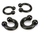 & Septum Ring 10G to 0G Pair Acrylic Horseshoe Circular Barbell Earrings