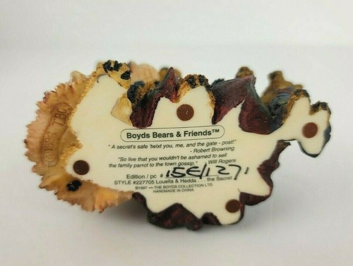 Boyds Bears & Friends Bearstone Figurine Louella & Hedda The Secret Style 227705 - Picture 6 of 9
