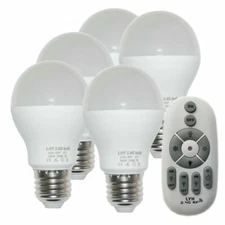 E27 6W Smart LED Light Bulbs Dimmable With 2.4GHz 3-Zone Wireless Remote Control