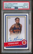 Chance Gray 2022 Topps Chrome McDonald's All American Paper Auto #PA-CG PSA 10