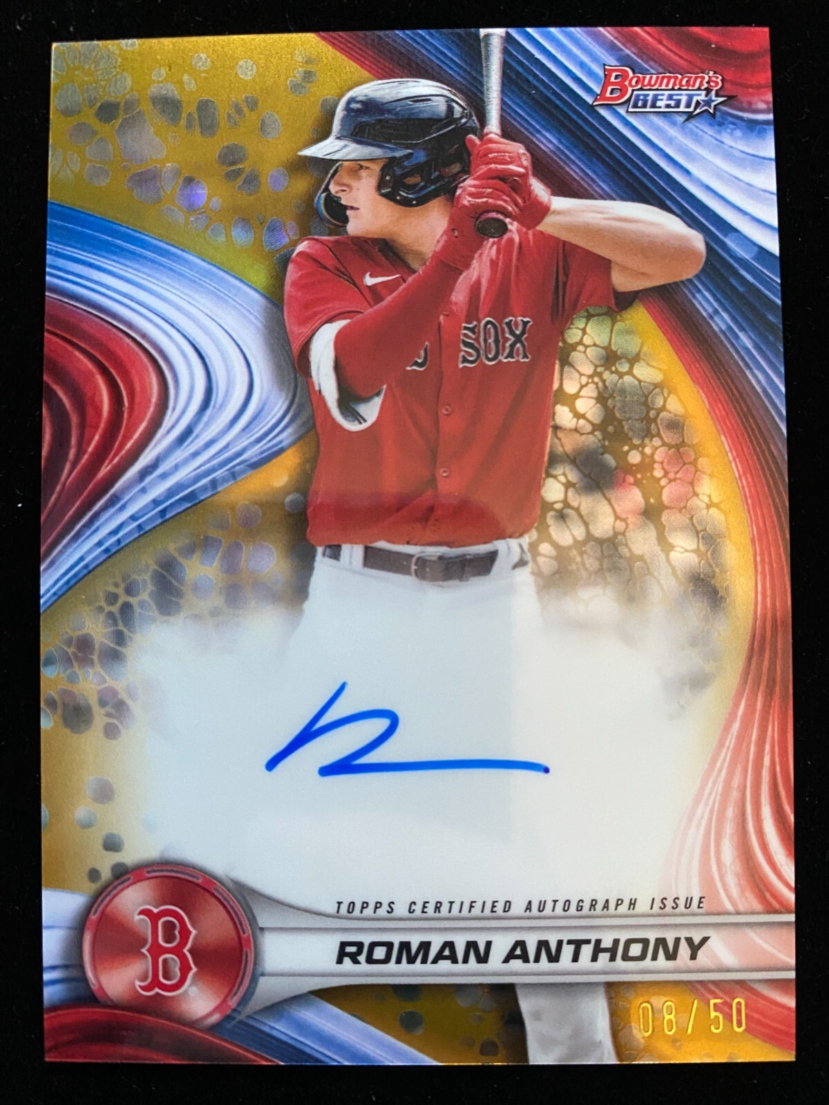 2024 Bowman's Best ROMAN ANTHONY Rookie GOLD REFRACTOR AUTO #8/50 Red Sox RC SSP