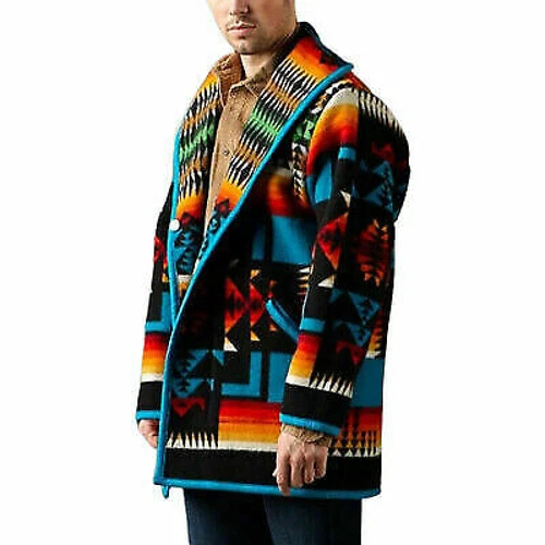 Mens Winter Warm Boho Thicken Hippie Outwear Jacket Festival Hippy Sweater Coat - Picture 2 of 18