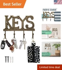 Charming 'KEYS' Design Cast Iron Key Rack - Wall Mount Rustic Organizer