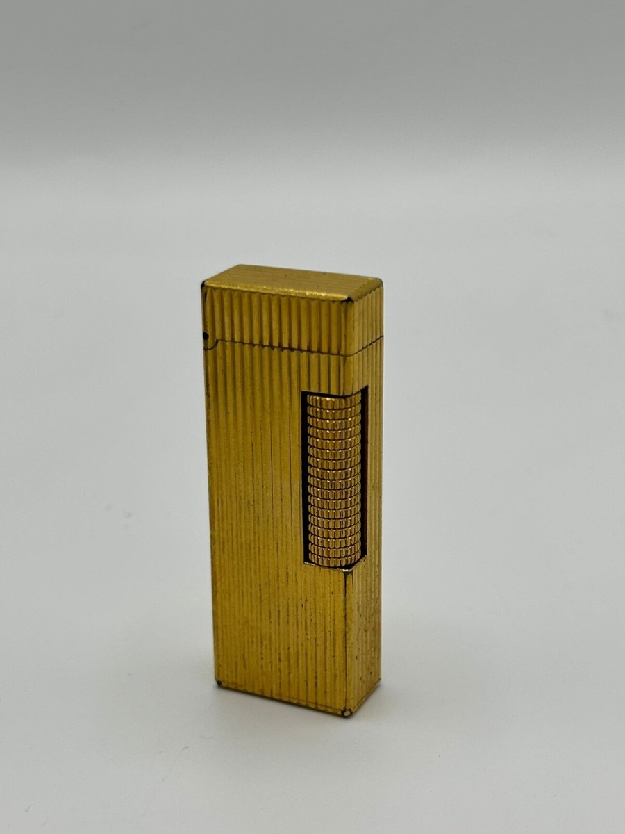 Dunhill ゴールドメタルライター テクスチャー レトロ Rare Dunhill Lighter Brushed Gold Color_Ultrasonically