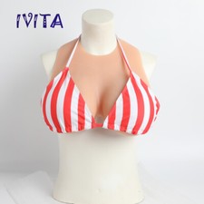 2XL Boobs Silicone Breast Forms Transgender Fake Boobs Vest Style DD Cup