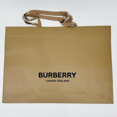 Burberry Authentic Tan Brown Shopping Paper Bag Gift Tote Large