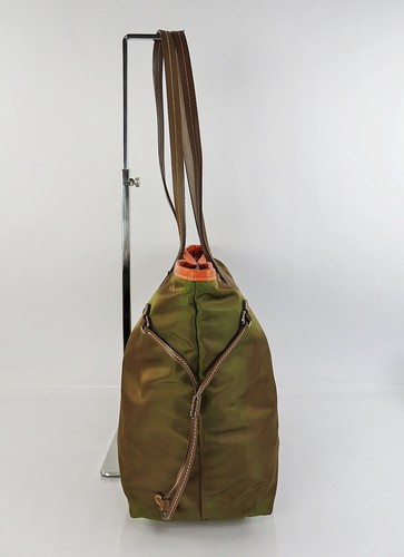 Authentische braune PRADA Nylon und Leder Beuteltasche Tasche Handtasche #60942 - Bild 5 von 15