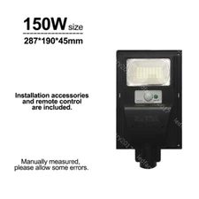 Solar LED Sensor Light Dusk to Dawn Street Lamp Yard Security Remote Control