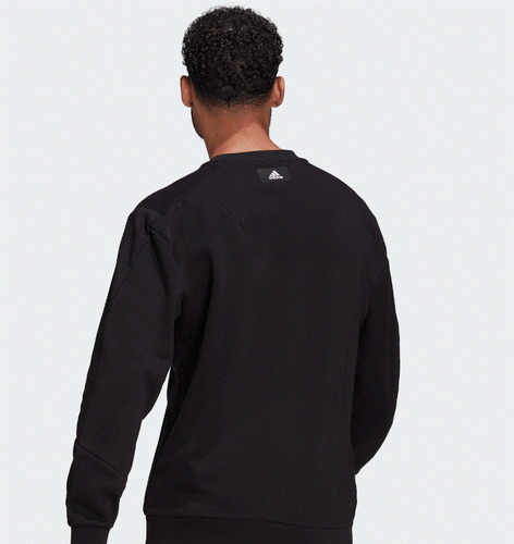 NWT MEN'S ADIDAS HA1391 SPORTSWEAR FUTURE ICONS BLACK/ORANGE SWEATSHIRT TOP $60 - Picture 4 of 6