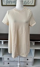 Sezane Robe Selena Cream Mini Shirt Dress Women's Size XS