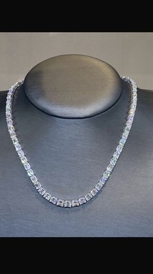  925 Sterling Silver Moissanite Tennis Chain VVS D Color Chain 