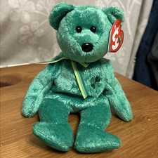 TY Beanie Babies 'Dublin' Irish Bear 2002 Plush Soft Toy Green BNWT