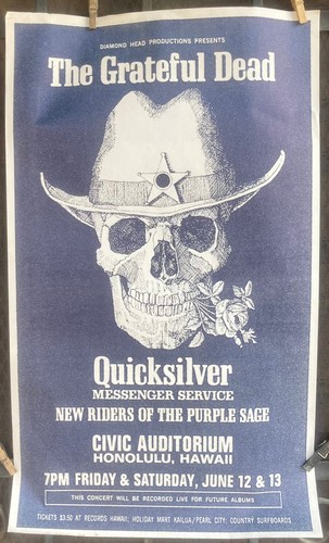 Vintage Grateful Dead und Quicksilver Poster 16 1/2" x 28" - Top