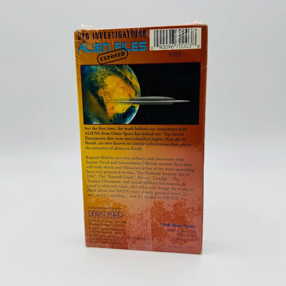 UFO Investigations Alien Files Exposed Top Secret VHS 2000 Project Blue Book NEW - Image 2 of 4